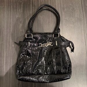 🌹5 for $50🌹Elegant Black Croc-Embossed Shoulder Bag